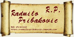 Radmilo Pribaković vizit kartica